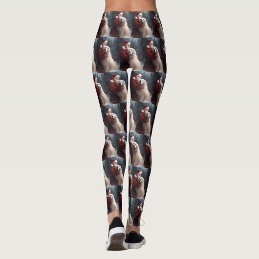 Leggings Grands Pyrénées avec Noël Festif du Père Noël (Dos)