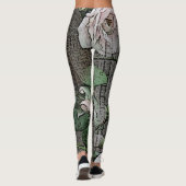 Leggings Grands Roses sur bois (Dos)