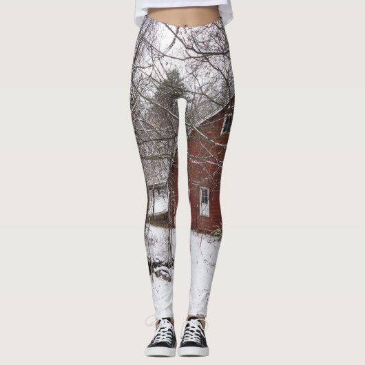 Leggings Grange Rouge Dans La Neige (Devant)