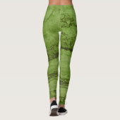 Leggings Granite abstrait vert | motif en marbre de pierre (Dos)
