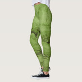 Leggings Granite abstrait vert | motif en marbre de pierre (Gauche)