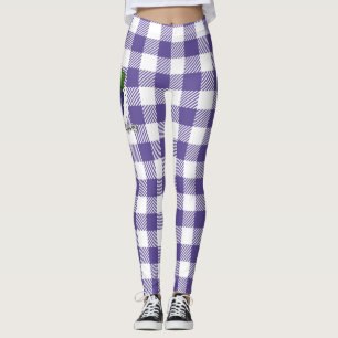 Leggings Grape on Violet Plaid