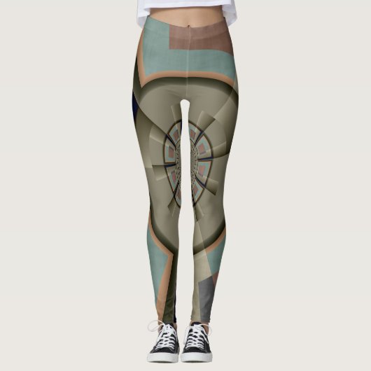 Leggings Graphique d'art fractal de l'harmonie des couleurs (Devant)
