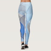 Leggings Graphique d'art fractal gris bleu Abstrait moderne (Dos)