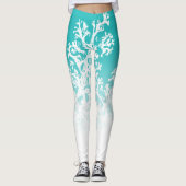 Leggings Graphique de corail bleu (Devant)