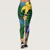 Leggings Graphique de fleur d'Aloha de Hawaii tropical (Dos)