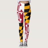 Leggings Graphique dynamique de drapeau d'état du Maryland (Devant)
