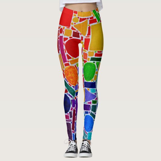Leggings Graphique en couleurs arc-en-ciel art abstrait mod (Devant)