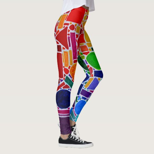 Leggings Graphique en couleurs arc-en-ciel art abstrait mod (Droite)
