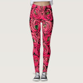 Leggings Graphique rose Art Nouveau Rennie Macintosh (Devant)