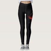 Leggings Graphique rouge de grand coup de Manta noir (Devant)