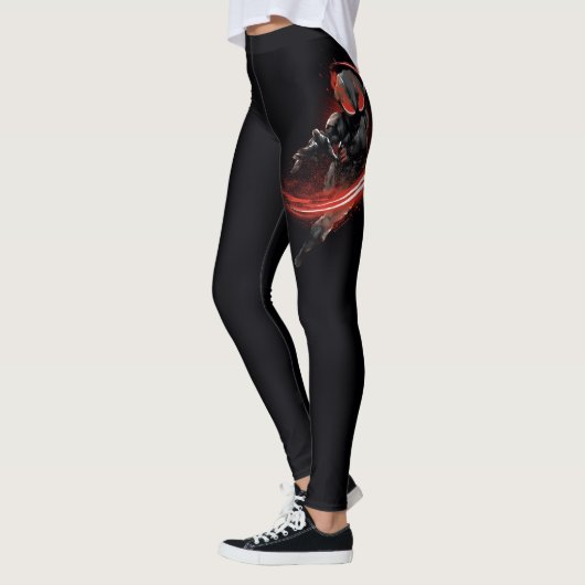 Leggings Graphique rouge de grand coup de Manta noir (Gauche)