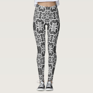Leggings Graphique vectoriel noir et blanc