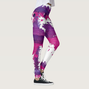 Leggings Graphique Violet rose Artistique Splashes