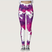 Leggings Graphique Violet rose Artistique Splashes (Devant)