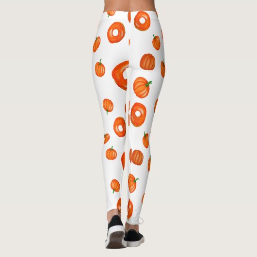 Leggings graphiques à donuts Citrouilles orange (Dos)