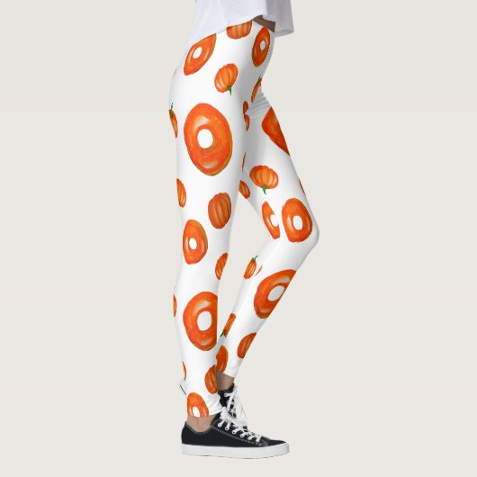 Leggings graphiques à donuts Citrouilles orange (Droite)