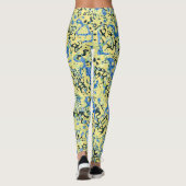 Leggings Graphisme bleu jaune noir pointé Abstraction (Dos)