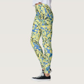 Leggings Graphisme bleu jaune noir pointé Abstraction (Gauche)