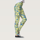Leggings Graphisme bleu jaune noir pointé Abstraction (Droite)