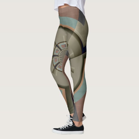 Leggings Graphisme d'art fractal de l'harmonie des couleurs (Gauche)