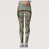 Leggings Graphisme d'art fractal de l'harmonie des couleurs (Devant)