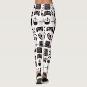 Leggings Graphismes de jeu | Joueuse Noir, Blanc et Rose (Dos)