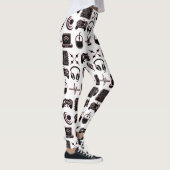 Leggings Graphismes de jeu | Joueuse Noir, Blanc et Rose (Droite)