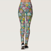 Leggings graphite des tourterelles en papier (Dos)