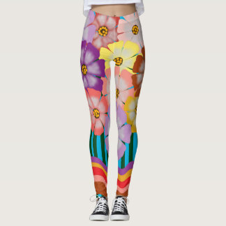 Leggings Grappe florale colorée