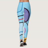 Leggings Gras Bleu Bleu Abstrait Imprimer (Dos)