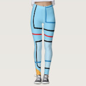 Leggings Gras Bleu Bleu Abstrait Imprimer (Devant)