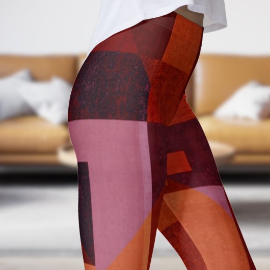 Leggings Gras Coloré Jambes rouges Abstraites Impression