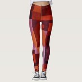 Leggings Gras Coloré Jambes rouges Abstraites Impression (Devant)
