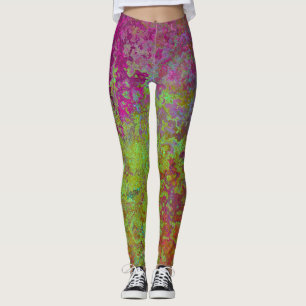 Leggings Gras, Coloré, Peinture à rayures, Grunge Abstrait