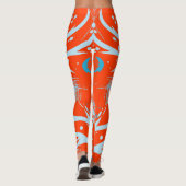 Leggings Gras Coquelicot Orange Dragon Slash Motif (Dos)
