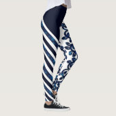 Leggings Gras et Belle conception blanche et bleue (Droite)