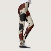Leggings Gras floral foncé rouge et noir beige Botanique (Droite)