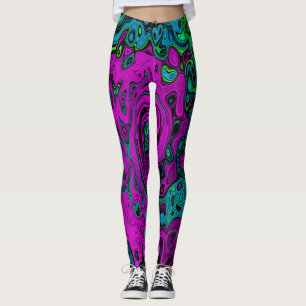 Leggings Gras Magenta Abstrait Super Liquid Art Swirl