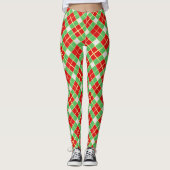 Leggings gras Noël rouge et vert (Devant)