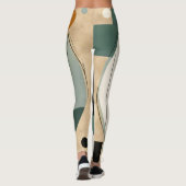 Leggings Gras rétro : Cercles et rectangles Abstraits (Dos)