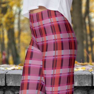 Leggings Gras rouge et Motif vin