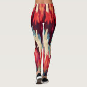 Leggings Gras rouge et noir Ikat Design (Dos)