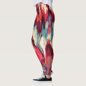 Leggings Gras rouge et noir Ikat Design (Gauche)