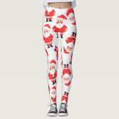 Leggings Gras Santa Claus Novelty Rouge Et Blanc (Devant)