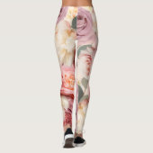 Leggings Gras Shabby Chic Rose Floral Garden Flowers (Dos)