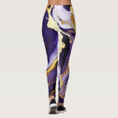 Leggings Gras Trendy violet jaune or faux marbre (Dos)