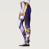Leggings Gras Trendy violet jaune or faux marbre (Gauche)