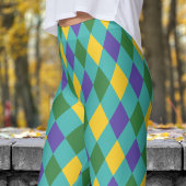 Leggings Gras vert et jaune arlequin chèques Motif