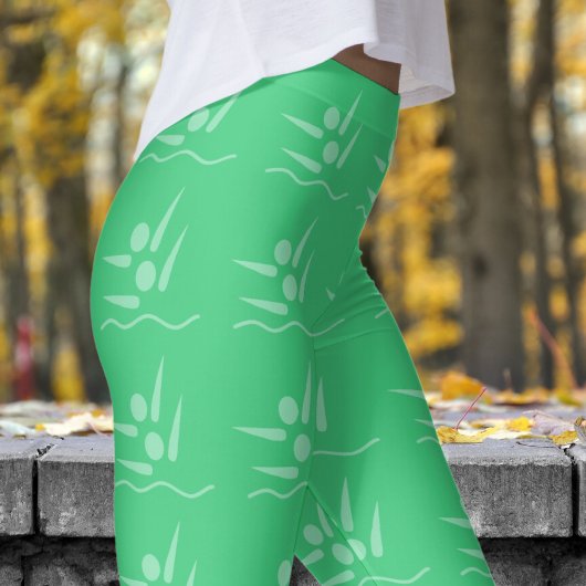 Leggings Gras Vert Femmes Motif synchronisé